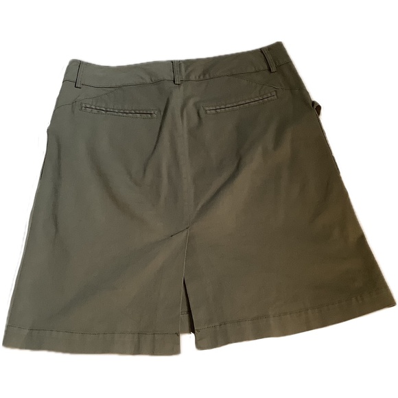 Noa Noa slouchy ruching army green high waist knee length skirt. size medium. - Picture 2 of 5